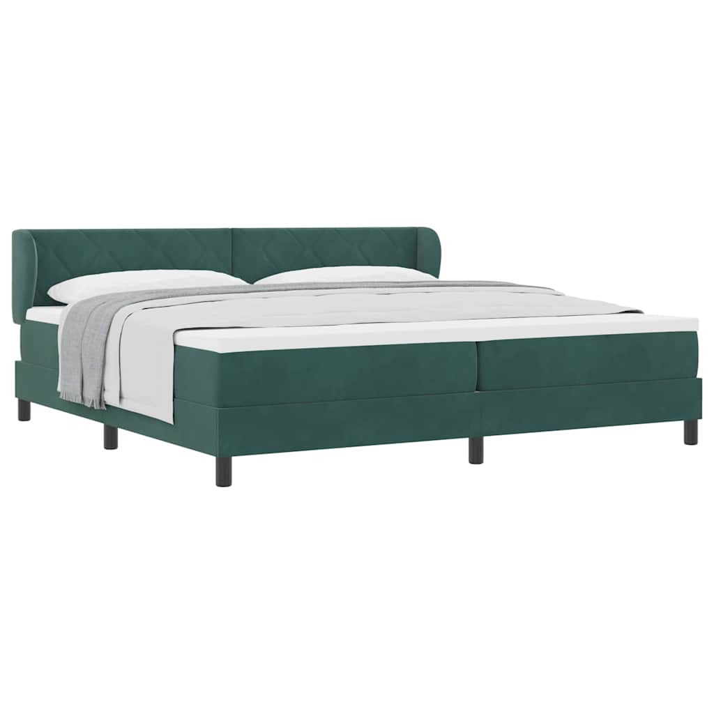 Letto con Molle e Materasso Grigio Scuro 80x200 cm Velluto