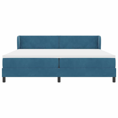 Letto a molle con testiera Blu scuro 200 x 200 cm Velluto | homemem39