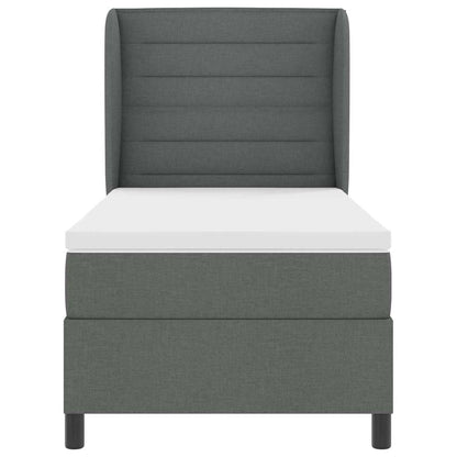 Letto a molle con materasso Grigio scuro 80 x 200 cm Tessuto | homemem39