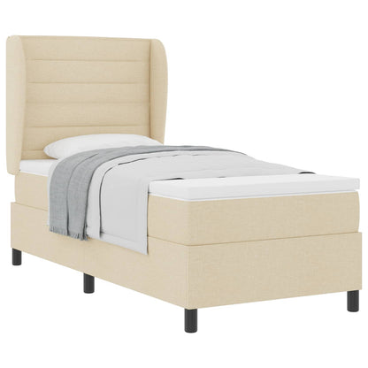Letto a molle con materasso Crema 90 x 190 cm Tessuto | homemem39