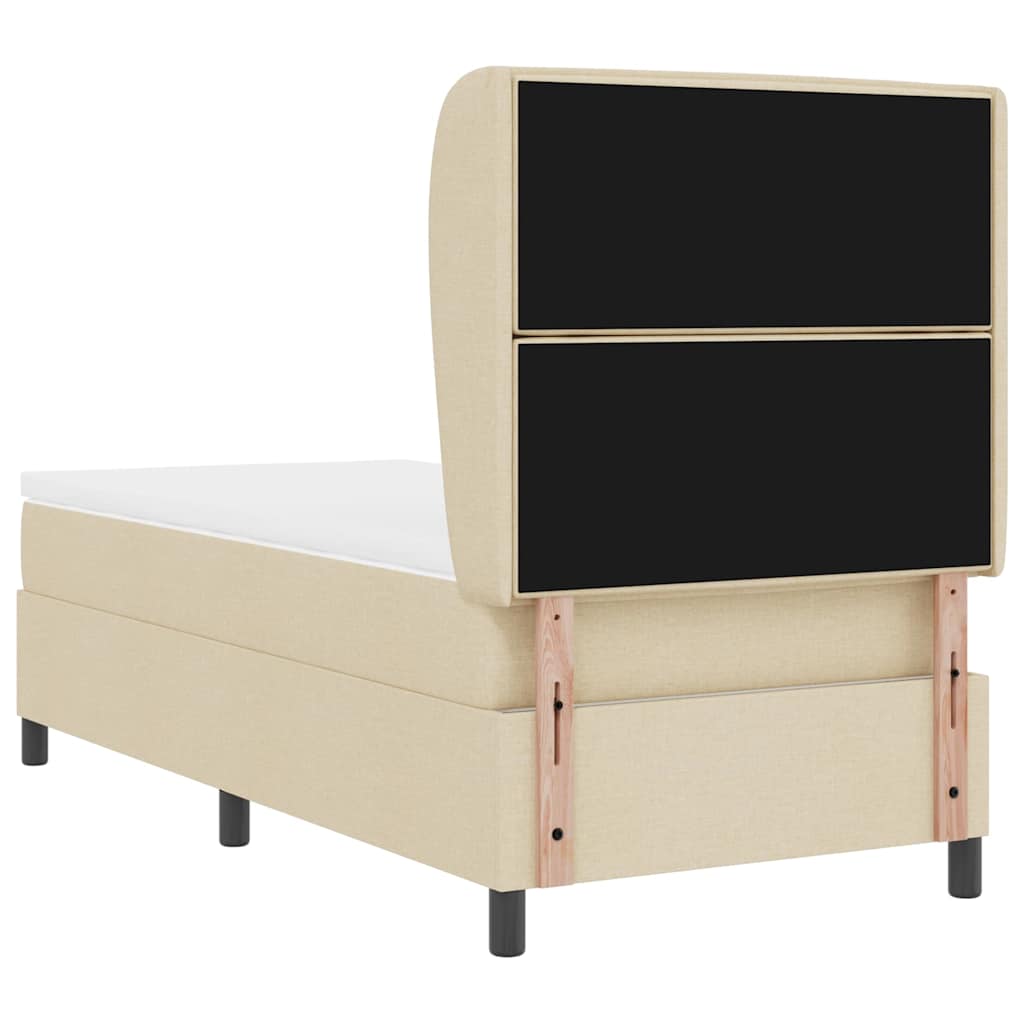 Letto a molle con materasso Crema 90 x 190 cm Tessuto | homemem39