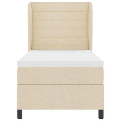 Letto a molle con materasso Crema 90 x 190 cm Tessuto | homemem39