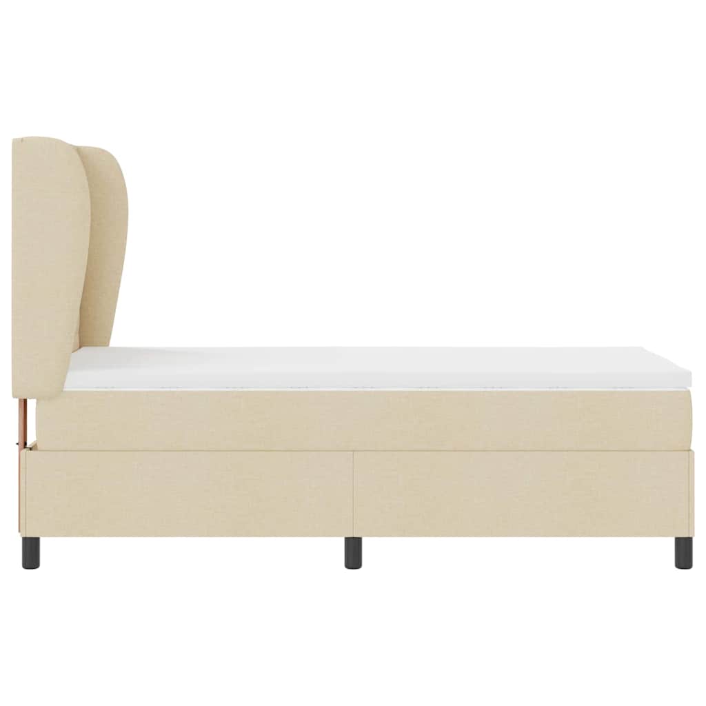 Letto a molle con materasso Crema 90 x 190 cm Tessuto | homemem39