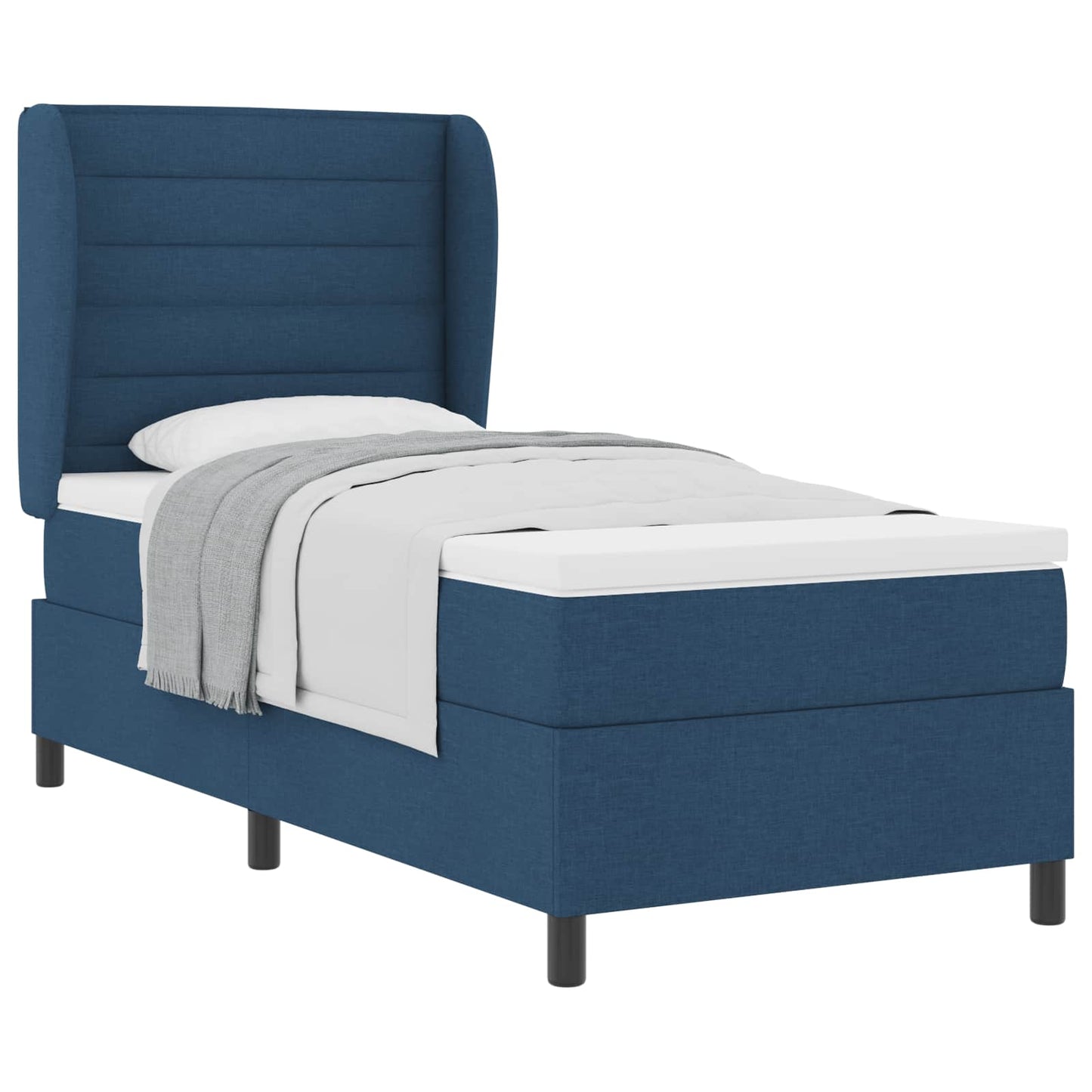 Letto a molle con materasso Blu 90 x 190 cm Tessuto | homemem39