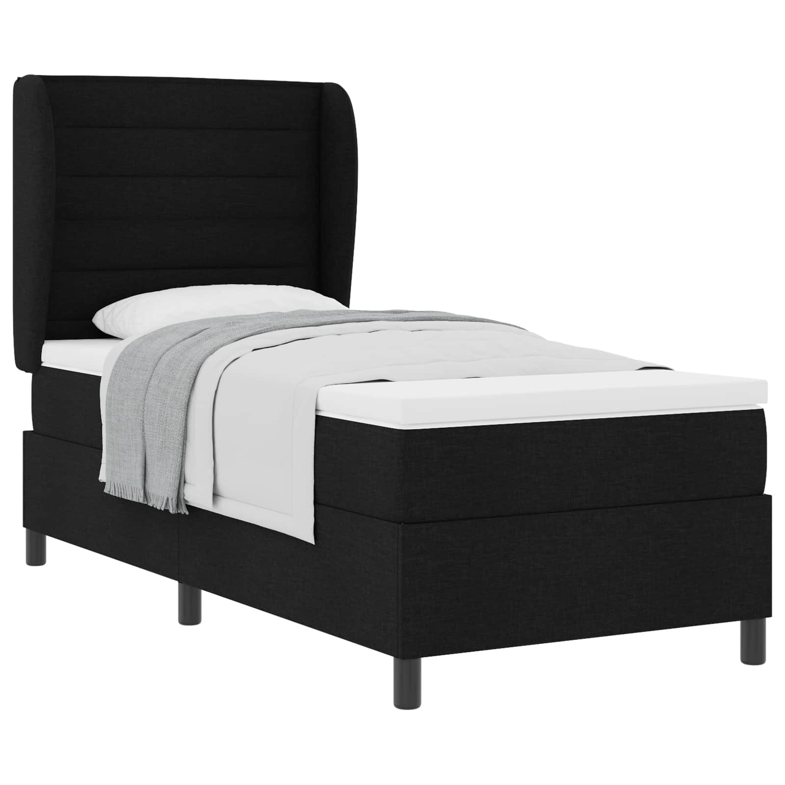 Letto a molle con materasso Nero 90 x 200 cm Tessuto | homemem39