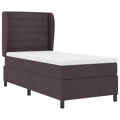 Letto a molle con materasso Marrone scuro 90 x 200 cm Tessuto | homemem39