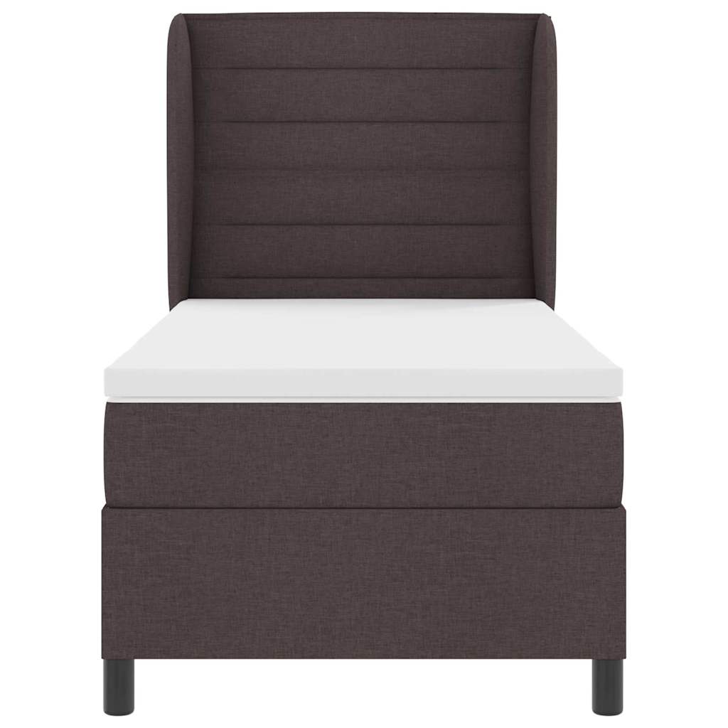 Letto a molle con materasso Marrone scuro 90 x 200 cm Tessuto | homemem39