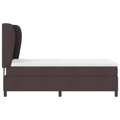 Letto a molle con materasso Marrone scuro 90 x 200 cm Tessuto | homemem39