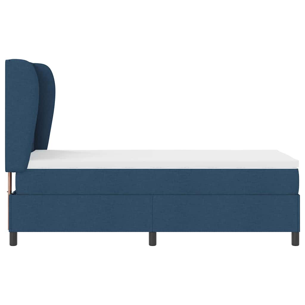 Letto a molle con materasso Blu 90 x 200 cm Tessuto | homemem39