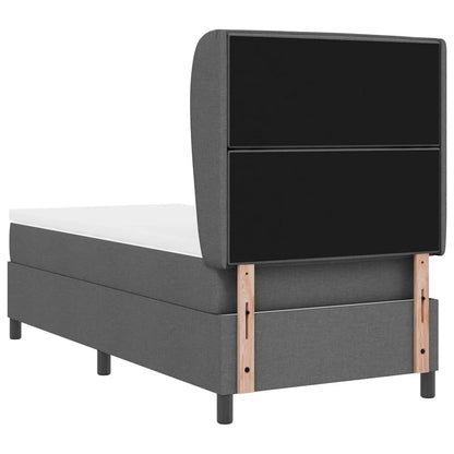 Letto a molle con materasso Grigio scuro 100 x 200 cm Tessuto | homemem39