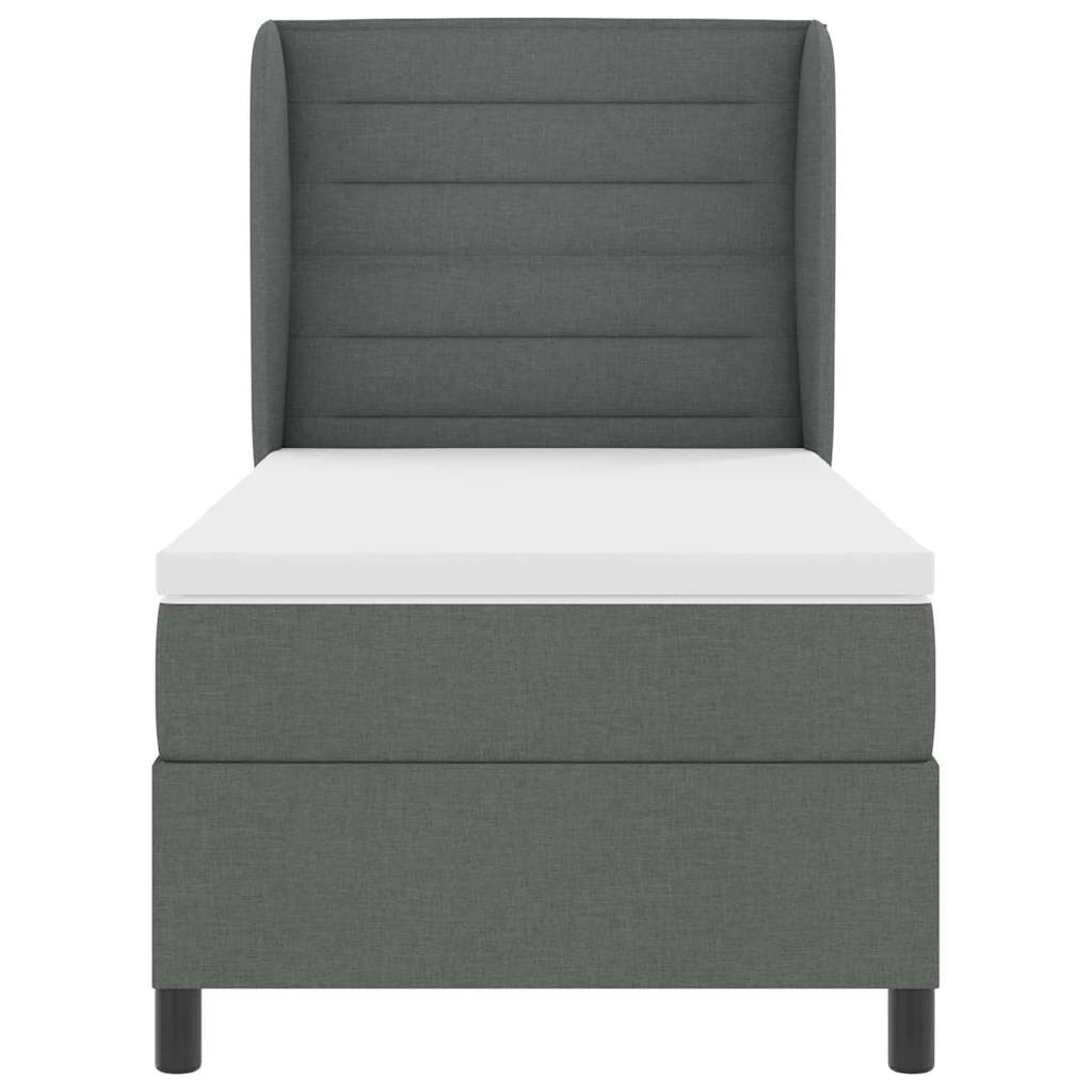 Letto a molle con materasso Grigio scuro 100 x 200 cm Tessuto | homemem39