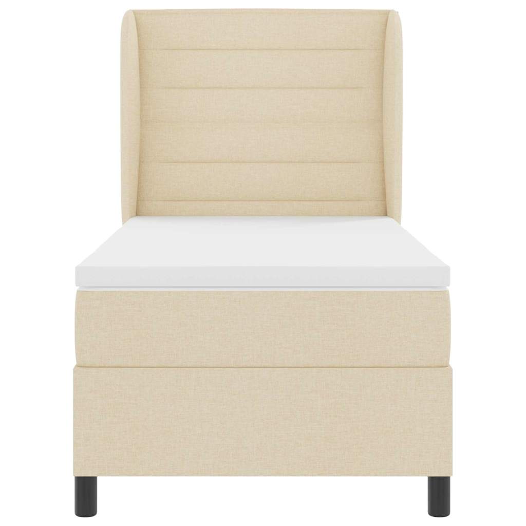 Letto a molle con materasso Crema 100 x 200 cm Tessuto | homemem39