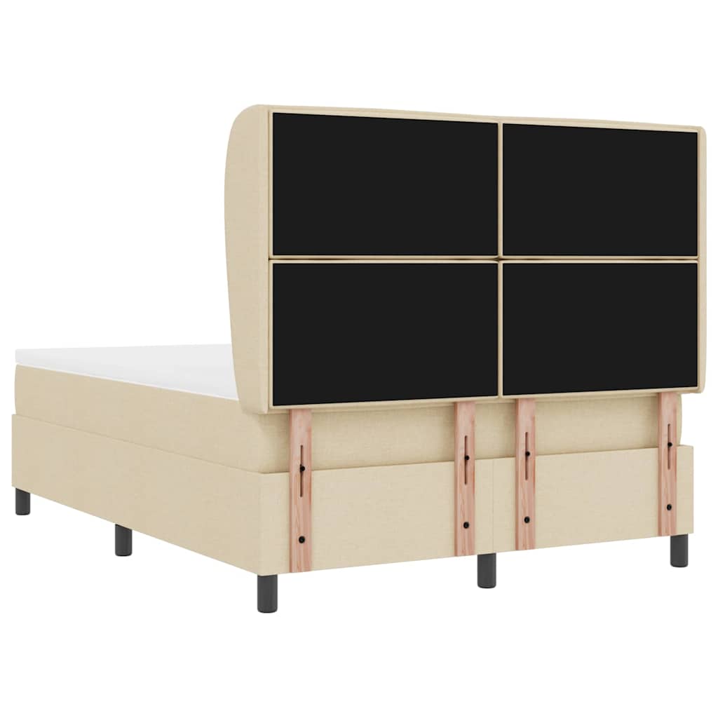 Letto a molle con materasso Crema 140 x 190 cm Tessuto | homemem39