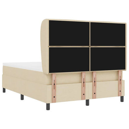 Letto a molle con materasso Crema 140 x 190 cm Tessuto | homemem39
