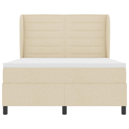 Letto a molle con materasso Crema 140 x 190 cm Tessuto | homemem39