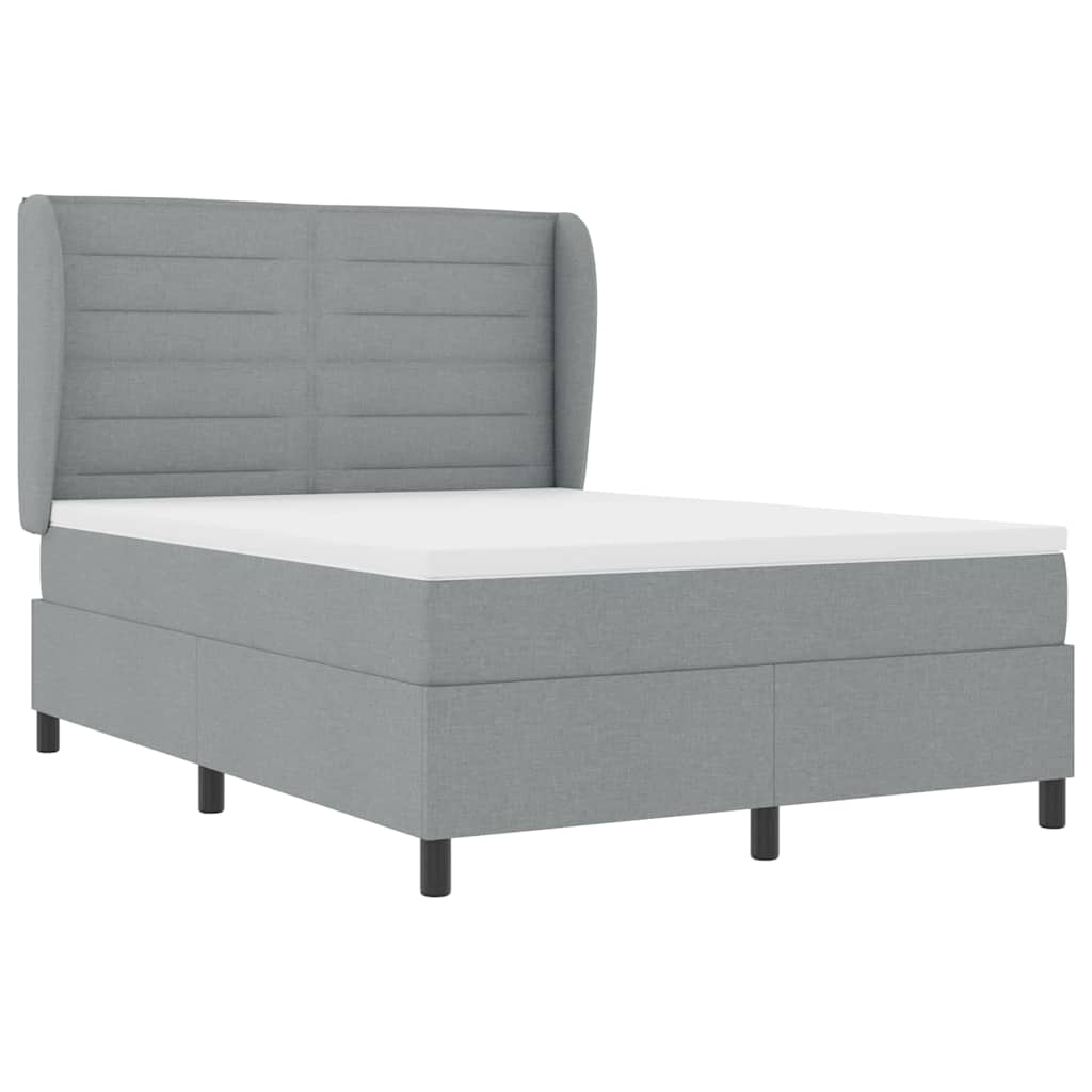 Letto a molle con materasso Grigio chiaro 140 x 200 cm Tessuto | homemem39
