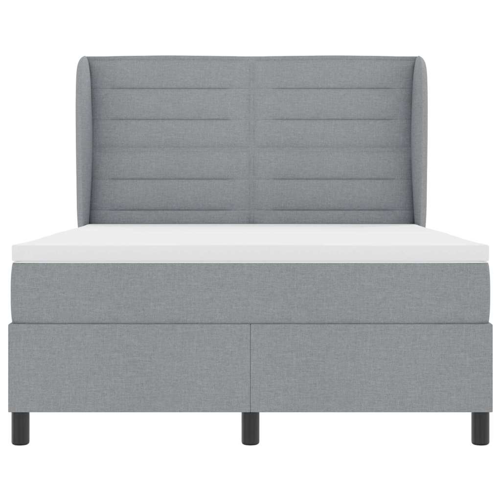 Letto a molle con materasso Grigio chiaro 140 x 200 cm Tessuto | homemem39