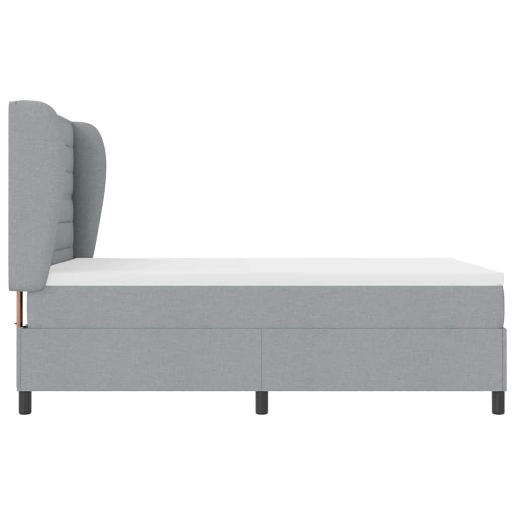 Letto a molle con materasso Grigio chiaro 140 x 200 cm Tessuto | homemem39