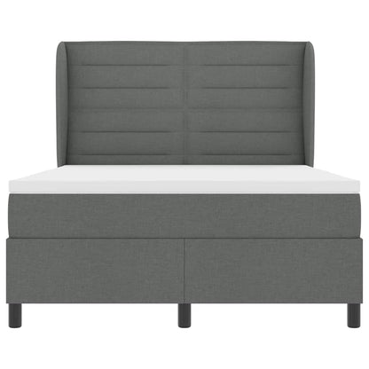 Letto a molle con materasso Grigio scuro 140 x 200 cm Tessuto