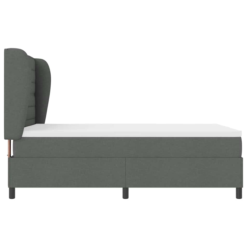Letto a molle con materasso Grigio scuro 140 x 200 cm Tessuto