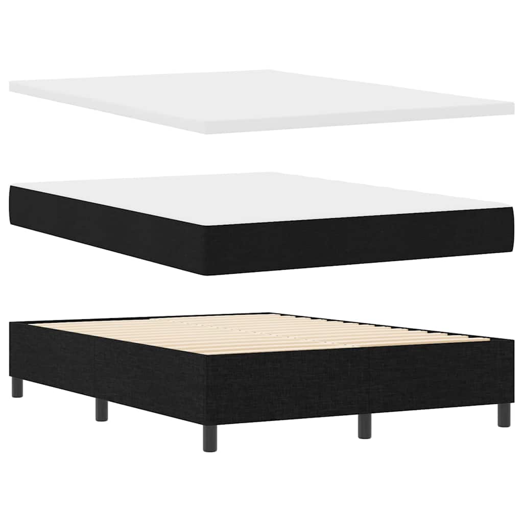 Letto a molle con materasso Nero 140 x 200 cm Tessuto | homemem39