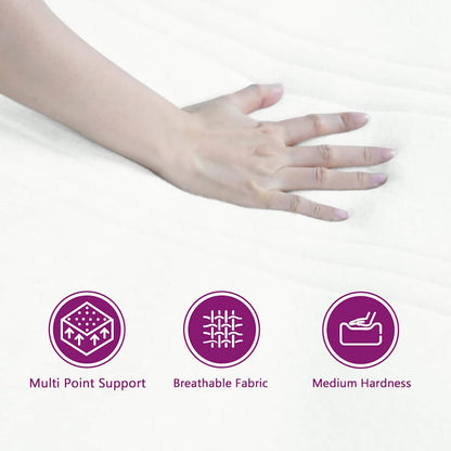 Letto a molle con materasso Crema 140 x 200 cm Tessuto | homemem39