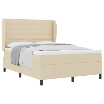 Letto a molle con materasso Crema 140 x 200 cm Tessuto | homemem39