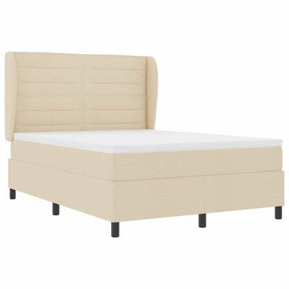 Letto a molle con materasso Crema 140 x 200 cm Tessuto | homemem39
