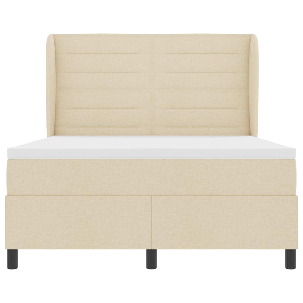 Letto a molle con materasso Crema 140 x 200 cm Tessuto | homemem39
