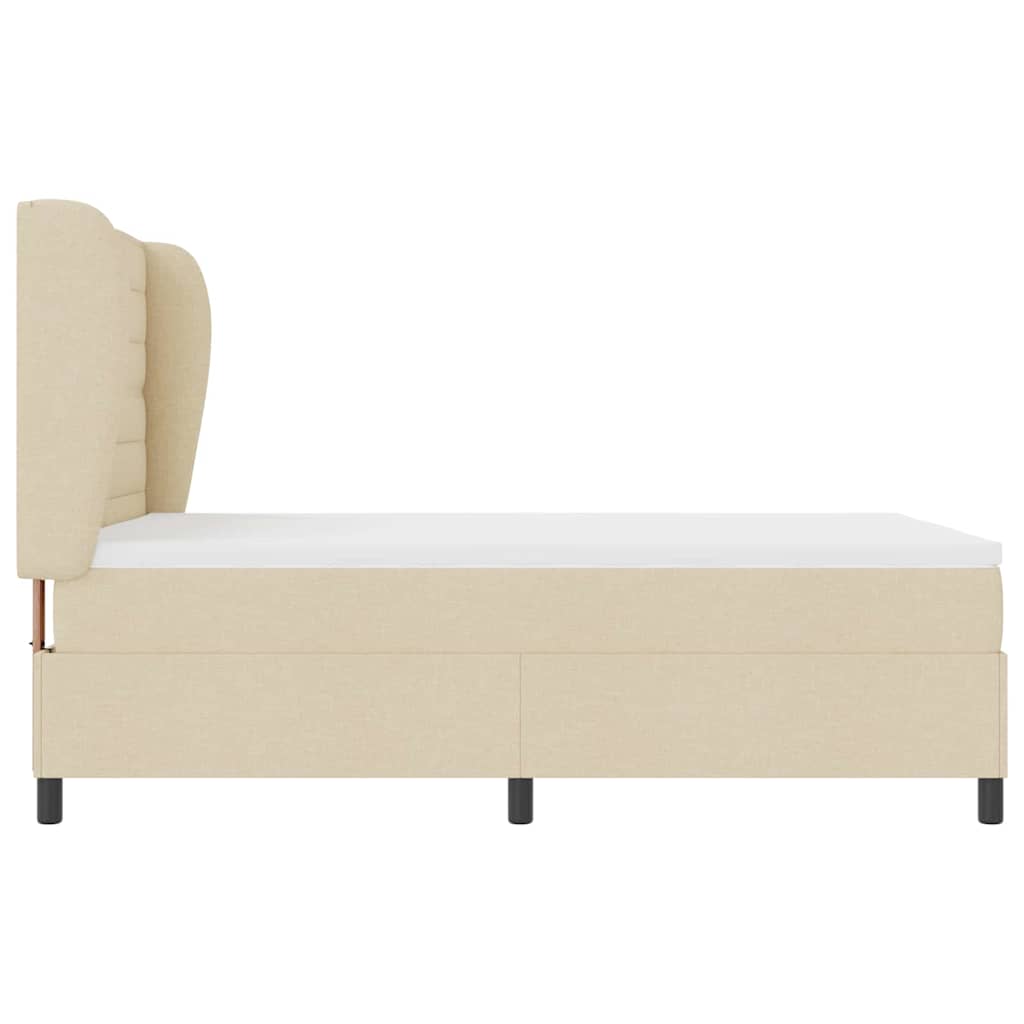 Letto a molle con materasso Crema 140 x 200 cm Tessuto | homemem39