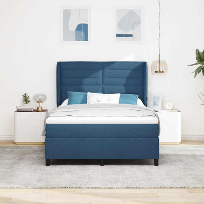 Letto a molle con materasso Blu 140 x 200 cm Tessuto | homemem39