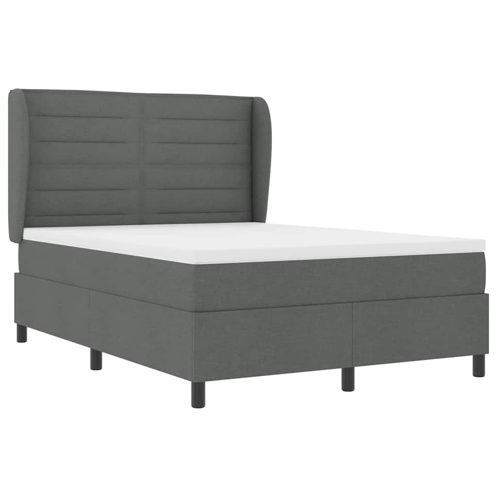 Letto a molle con materasso Grigio scuro 160 x 200 cm Tessuto | homemem39