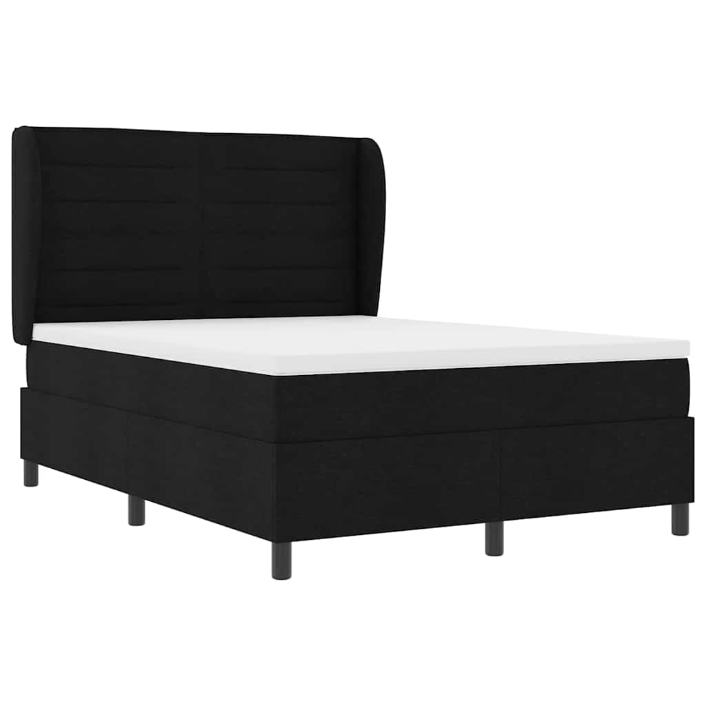 Letto a molle con materasso Nero 160 x 200 cm Tessuto | homemem39