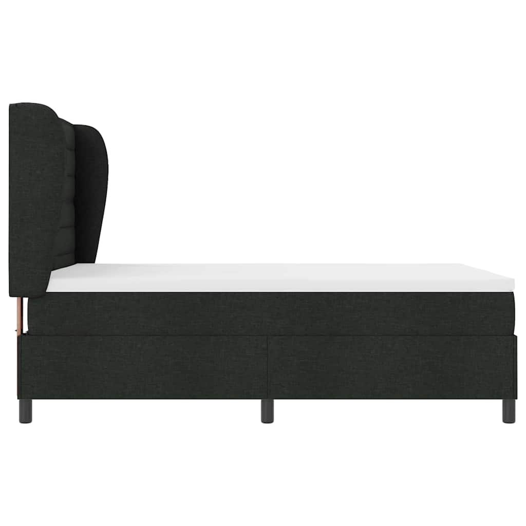 Letto a molle con materasso Nero 160 x 200 cm Tessuto | homemem39