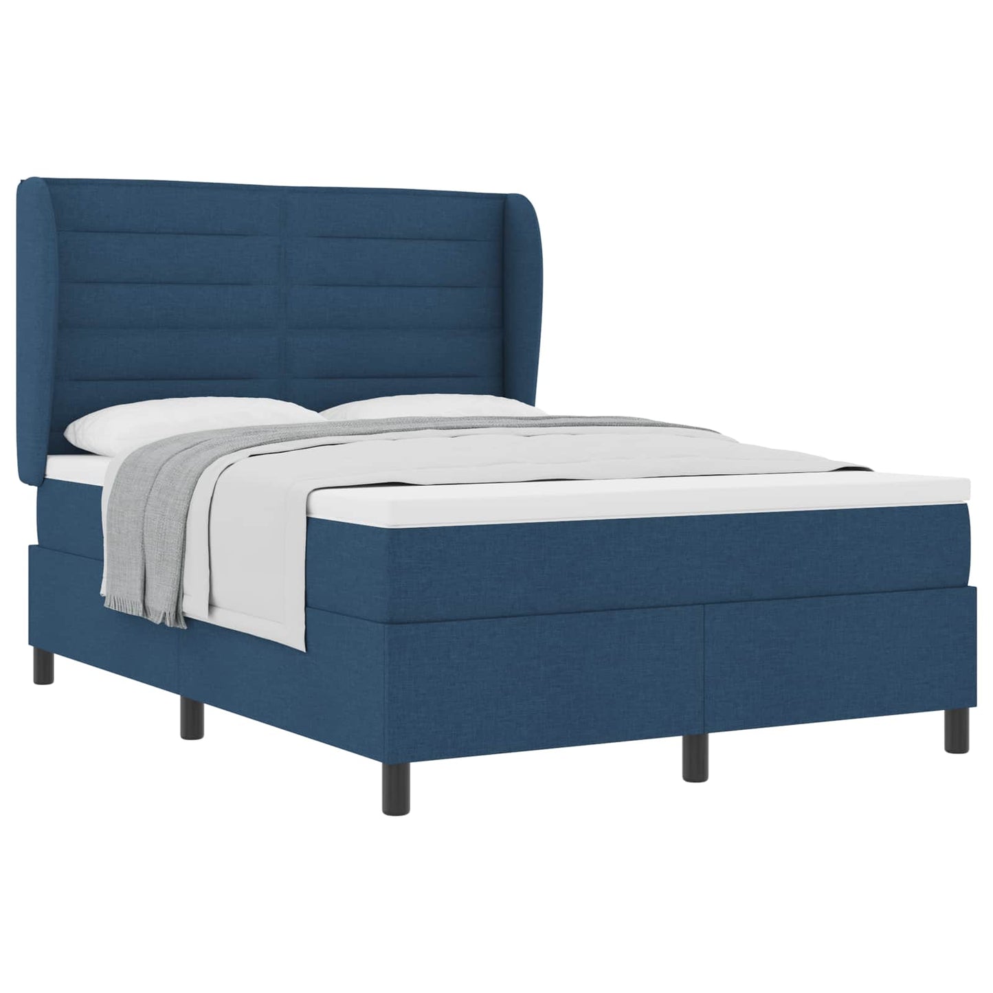 Letto a molle con materasso Blu 160 x 200 cm Tessuto