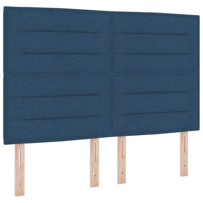 Letto a molle con materasso Blu 160 x 200 cm Tessuto