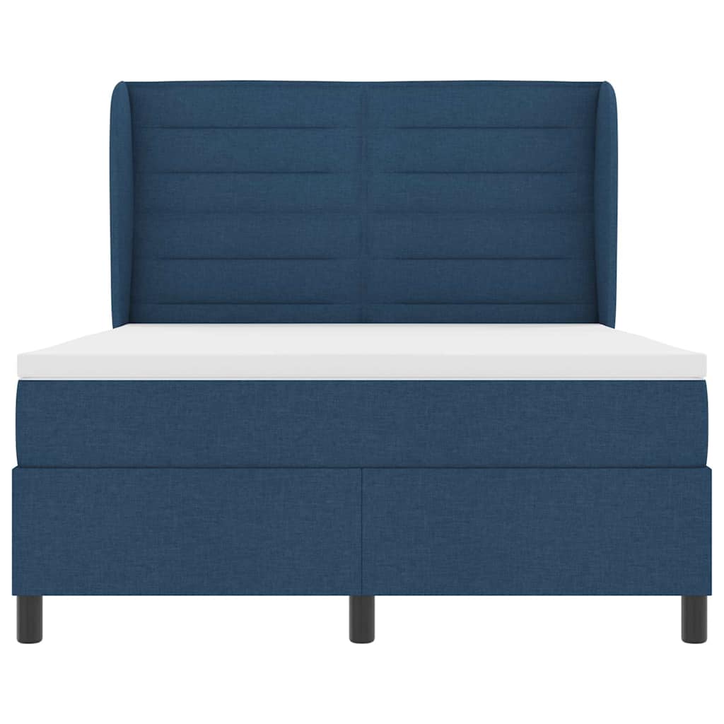 Letto a molle con materasso Blu 160 x 200 cm Tessuto