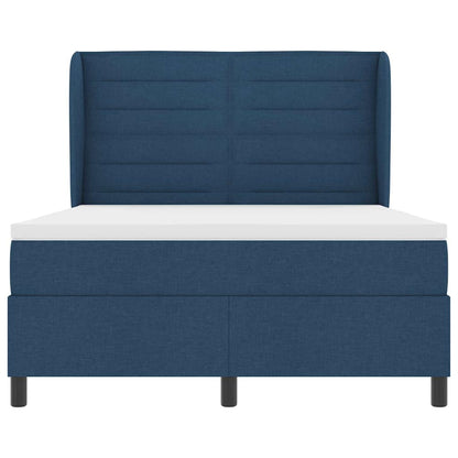 Letto a molle con materasso Blu 160 x 200 cm Tessuto