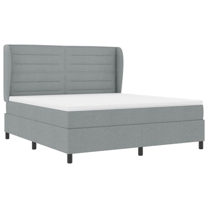 Letto a molle con materasso Grigio chiaro 180 x 200 cm Tessuto