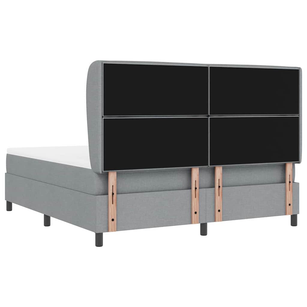 Letto a molle con materasso Grigio chiaro 180 x 200 cm Tessuto