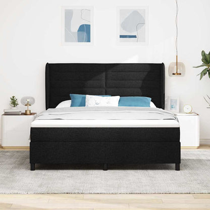 Letto a molle con materasso Nero 180 x 200 cm Tessuto | homemem39