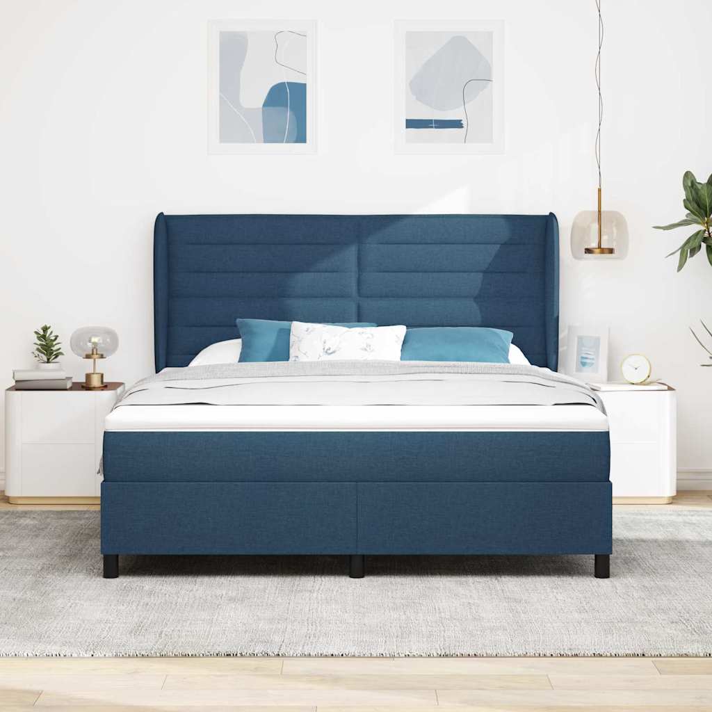 Letto a molle con materasso Blu 180 x 200 cm Tessuto | homemem39