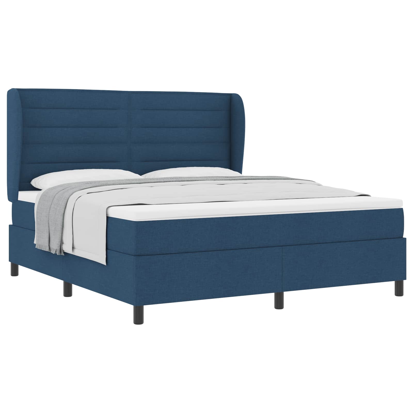 Letto a molle con materasso Blu 180 x 200 cm Tessuto | homemem39