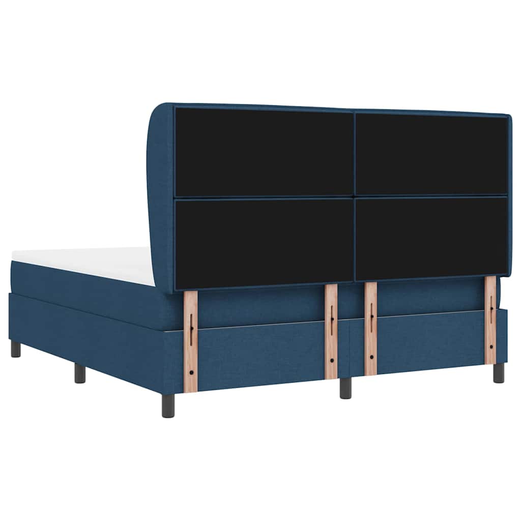 Letto a molle con materasso Blu 180 x 200 cm Tessuto
