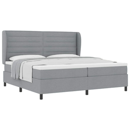 Letto a molle con materasso Grigio chiaro 200 x 200 cm Tessuto