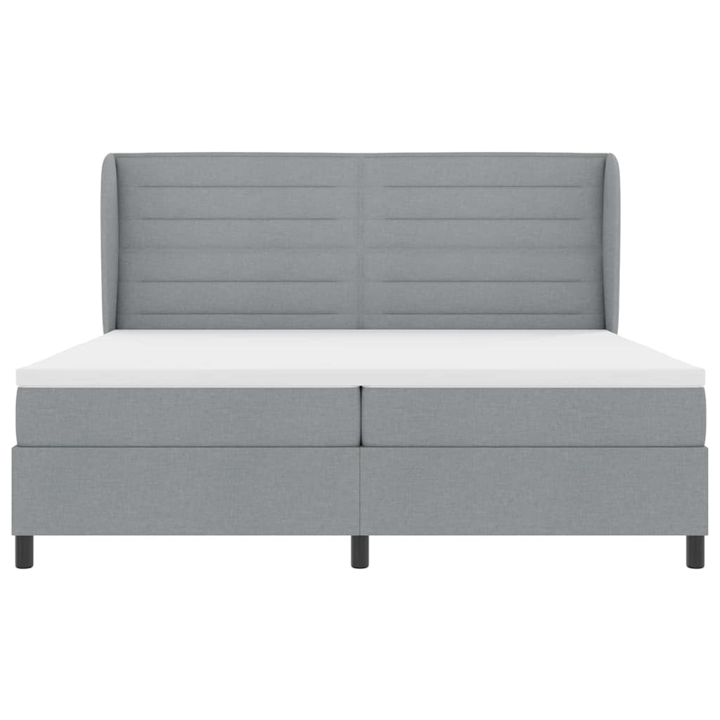 Letto a molle con materasso Grigio chiaro 200 x 200 cm Tessuto