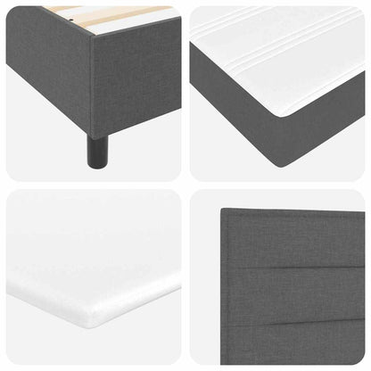 Letto a molle con materasso Grigio scuro 200 x 200 cm Tessuto