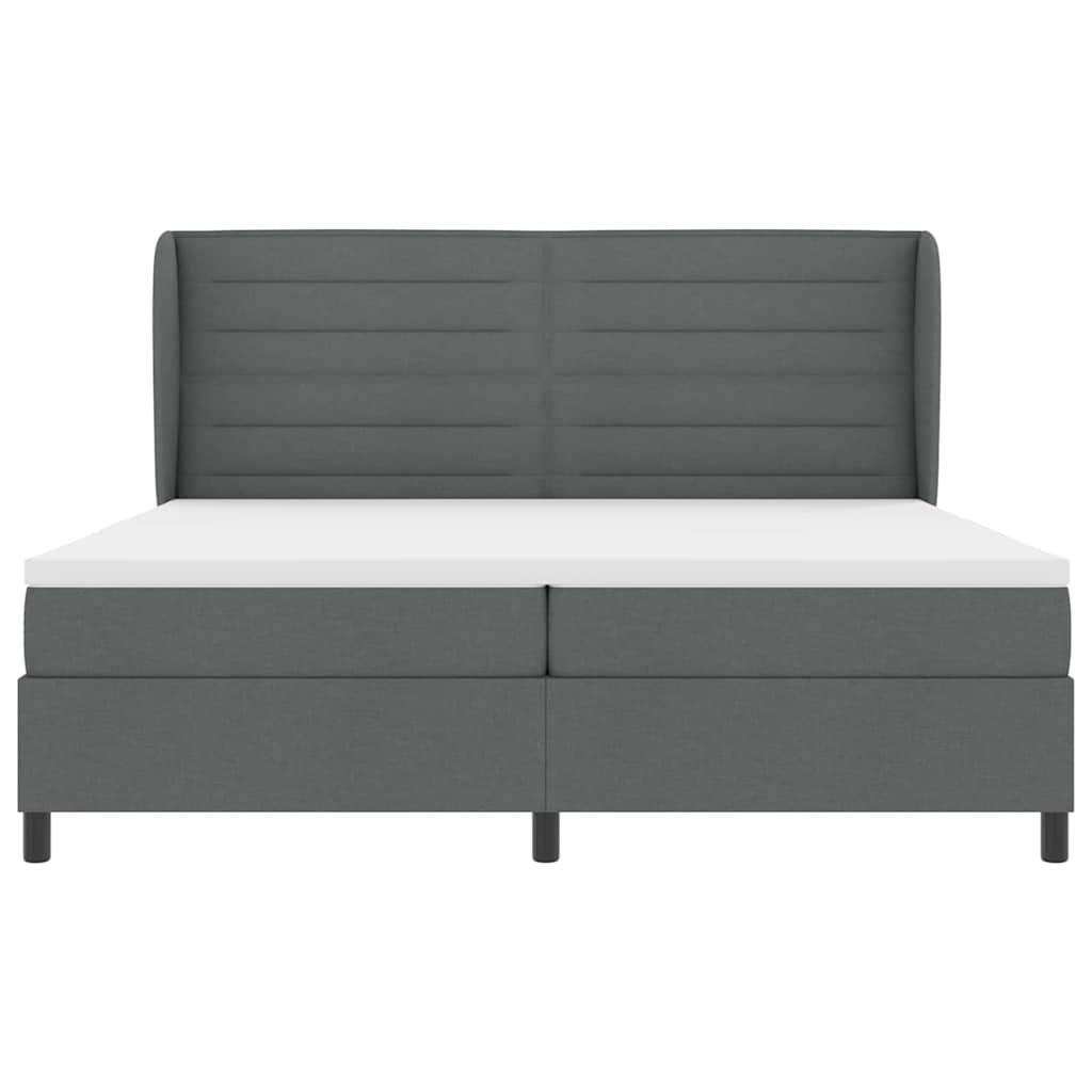 Letto a molle con materasso Grigio scuro 200 x 200 cm Tessuto