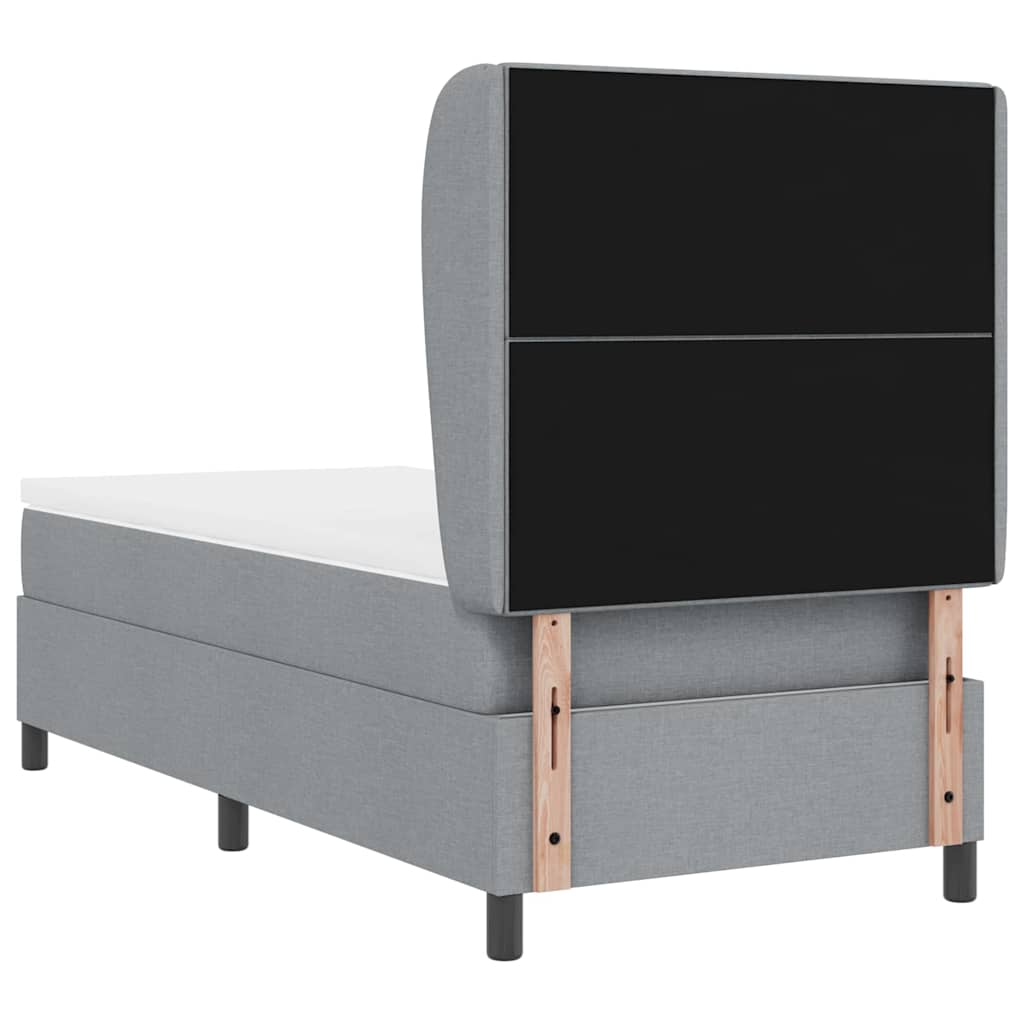 Letto a molle con testiera Grigio chiaro 80 x 200 cm Tessuto | homemem39