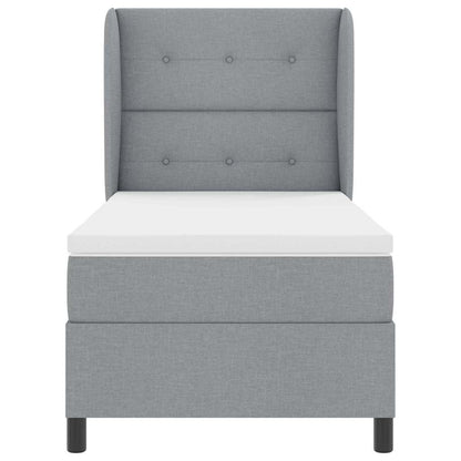 Letto a molle con testiera Grigio chiaro 80 x 200 cm Tessuto | homemem39